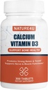 Kalcium 1000 mg D3- vitaminnal, Csont- egészségügyi kiegészítés felnőtteknek, Muscel Nerve Health and Calcium Absorption, 300 tabletta