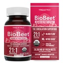 BioBeet ® Max Strength Beet Root kapszula - 21: 1 Koncentrátum, Minden adag 28,350 mg organikus beetrootból származik - Felszívódás BioPerine ® Fekete Bors kivonat (60 kapszula)