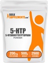 BulkSupplements.com 5- HTP Powder - 5- Hydroxytryptophan, 5 HTP Supplement - 5- HTP 200mg, Mood Support Supplement - Gluten Free, 200mg per Serving, 500g (1,1 £) (1x csomag)
