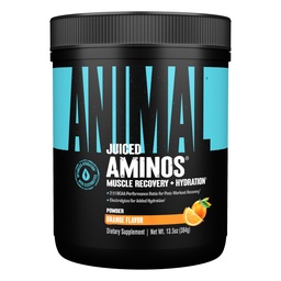 Állati Juiced Amino Acides - BCAA Powder EAA Matrix Plus hidratálás elektrolitokkal és tengeri só bármikor helyreállítás és jobb teljesítmény, narancsíz, 30 szerváció