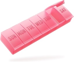 Barhon Pill Organizer Nagy, Weekly Medicine Pill Organizers, 7 Day Pills Box Case Travel Big vitamin kiegészítők Halolaj, Piros