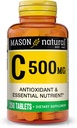 MASON NATURAL C-vitamin 500 mg - Támogatja az egészséges immunrendszert, antioxidánst és esszenciális tápanyagot, 250 tabletta