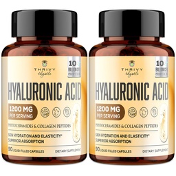 19- in1 Hyaluronic Acid Capsules - Hilunarac Acid 1200 mg, Collagen Peptides, C-vitamin, Phytoceramides - a bőr, szemek, emésztőrendszeri, csonttámogatás (2 Pack)