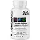 Probiotic Supplement for 15 Day Cleanse | Guaranteed Shelf Stable Probiotics for Digestive & Colon Health to Balance Gut Flora | Cleansing Regularity Constipation Bloating Support for Women Men Adults