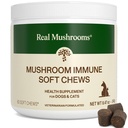 Real Gumoom Immune Pet Chews - Napi emésztési és immunegészségügyi - Gomba kutyák és macskák funkcionális kezelése - Gomba kiegészítés kutyák és macskák - 1-4 Sajt minden tenyésztés és méret (60 gróf)