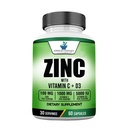 Amerikai standard kiegészítők Cink 100mg, C-vitamin 1000mg, és D3-vitamin 5000 NE (125mcg) Per Serving - glutén mentes, nem-GMO, 60 kapszula, 30 adag