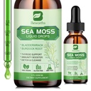 Sea Moss Folyékony cseppek - Organic Irish Sea Moss Gel Spirulina, Bladderwrack, Burdock Root, Seamoss Gel Supplement for Joint, Detox Cleanse & Digestion Support - 2 Fl Oz, Vegan