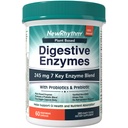 Újrhythm Emésztő Enzimek 245 mg, probiotikumokkal és prebiotikumokkal, Plant Based, 7 Key Enzimek, emésztés, tápanyag abszorpció, Protease Amylase & Lipase, 60 Vegán kapszula