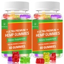 (2 csomag) Hemp Gumies, Fruity Edibles Gumi Advanced 100% Natural High Potency Hemp Seed Extract Gumies - 120 gumi