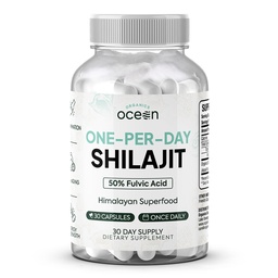 Organics Ocean One- Per- Day Shilajit férfiaknak és nőknek - Natural Shilajit Supplement for Age- Defying, Bone Strength, Hormon Support and More - 30 Shilajit kapszula