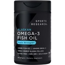Sport Research Triple Strength Omega 3 Fish Oil 1250mg a Wild Alaskan Pollock - Burless Fish Oil Supplement with Omega3 EPA & DHA - Fenntarthatóan Sourced, Non-GMO, Gluten Free - 30 Softgels