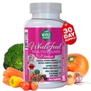 Ganzes Lebensmittel Multivitamin für Frauen Frauen Multi Vitamin mit Folat, B12 Methyl, Vitamine, Mineralien, Probiotika und Omegas, Vegan, Non GMO- 90 Kapseln (1)