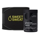 Sports Research Creatine Monohidrát és Sweat Waist Trimmer - fekete és sárga (közepes)