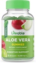 Életképes Aloe Vera kiegészítés gumicukor felnőttek számára - 10 000 mg - Nagy ízesített természetes gumi - Gluten Free, Vegan, Non-GMO Chewable - felnőttek, férfiak, nők - 60 gumi - 30 adag
