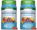 Nature 's Truth Ashwagandha Gummeaux 124; 60 Tropical Flavor Gummeans 124; Vegan, Non-GMO, & Gluten Free Supplement