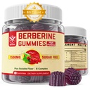 Berberine kiegészítés 1500mg Soluble Fiber, B1, B3 és B6, Sugar Free Berberine HCL Gumies, nagy biohasznosulás AMPK Activitor Mętâbõlism kiegyensúlyozott, Napi Digestive & Body Mânâgęmęnt, 60 Cts