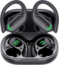Vezeték nélküli fülhallgató Bluetooth 5.4 Fejhallgató, 96hrs Playtime, Vezeték nélküli töltés ügy LED Display, over ear headphone, ENC Noise Cancelling, Hi- Fi Sound, IP7 vízálló, sport edzések (Deep Black)