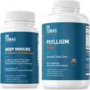 Dr. Tobias Deep Immune probiotics & Prebiotics and Psyllium Daily, Támogatja Digestive Health, Gut Immune Function, Napi fiber kiegészítés támogatása Colon Health 4.4. Millió CFU