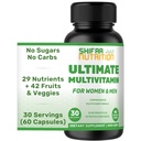 SHIFAA NUTRITION Halal Multivitamine für Frauen, Männer & Erwachsene, 30 Servierungen | Eisen, Vitamin A, B6, B12, Biotin, Niacin, C, D3, E, Zink, Calcium, Folsäure, CoQ10 | Halal Vitamine