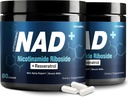 NAD + kiegészítés 1000mg - Nikotinamid Ribozid (NR) és Resveratrol, Liposomal NAD of Pure Organic Ingredients for Women & Men Healthly Aging, Brain and Cellular Energy, 80 kapszula (2Pcs)