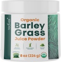 Teaveli Organic Barley Grass Juice Powder- Raw, Utah Grown Barley Grass Juice kivonat Detox- komplements Wheatgrass Juic- készült USA-ban Gluten nélkül, Adalékok vagy Preservatives - 8 oz (226 Gram)