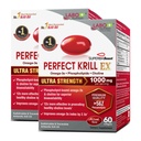 LABO Nutrition Perfect Krill EX, 1000mg Antarktisz Krill Oil Omega 3 EPA DHA, legmagasabb foszfolipidek (több mint 56%) kolinnal, Astaxantin 124; Heart Brain Eye Joint Health, Made in USA, 60 SoftgelsX2