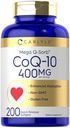 Carlyle CoQ10 400mg Softskels d.m. 124; 200 GM 124; magas abszorpciós koenzim Q10 d.m. 124; fekete bors kivonat 124; nem-GMO és glutén mentes kiegészítés