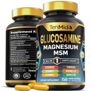 Glucosamine MSM kiegészítés a férfiak és nők számára - 11in1 Formula - Magnézium, Turmeric, Boswellia, Quercetin, Burdock Root és több mint 124; Közös és mobilitási támogatás - 150 kapszula