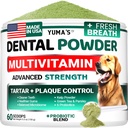 Advanced Dog Dental Powder, Breath Freshener with Multivitamin, Dog Teeth Cleaning, Bad Breath & Tartar and Plaque Off Remover for Dogs Probiotics Labor co, Pet Oral Care - Vitaminok és kiegészítők
