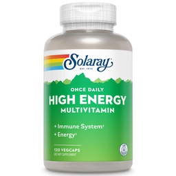 SOLARAY magas energiájú multivitamin, vas nélkül, 1 / nap, Timed- Release Forma, Teljes élelmiszer & Herb bázis 120 VegCaps