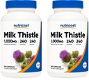 Nutricost Milk Thistle 1000 mg egyenértékű, 240 kapszula (2 csomag) - 250mg 4: 1 kivonat - vegán, nem-GMO és glutén mentes