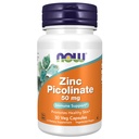 NOW Foods Supplements, Cink Picolinate 50 mg, Supports Enzyme Functions *, Immuntámogatás *, 30 Veg kapszula