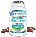 Bio Absorb Fekete magolaj kapszula, 82- napos ellátás, hideg préselt tiszta fekete kömény magolaj (Nigella Sativa) (330 softgels, 500mg)