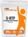 BulkSupplements.com 5- HTP Powder - 5- Hydroxytryptophan, 5 HTP Supplement - 5- HTP 200mg, Mood Support Supplement - Gluten Free, 200mg per Serving, 25g (0,88 oz) (1-es csomag)
