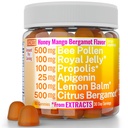 Bee Pollen Apigenin Citrus Bergamot Gumies w Organic Propolis Royal Jelly Honey Lemon Balm kivonat, Kiegészítés a férfiak gyerekek, tinktúra csepegtető por kapszula Herb kapszula kiegészítők Alt, Pollan Polen