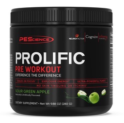 PESCIENCE Generative Energy Pre Workout - L Citrulline for Nitric Oxide, Rhodiola & CDP Kolin Nootropic for Focus - Pretusion for Men & Women - 40 Scoops, Sour Green Apple