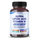 Alfa Lipoic Acid B1-vitaminnal - Támogatja az antioxidáns egészség és egészséges anyagcsere - tartalmazza a C-vitamin, acetil- L- karnitin, CoQ10 - Készült az USA - 150 kapszula