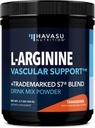 L-Arginin por - Nitrogén-oxid kiegészítés férfiaknak és nőknek L-citrullin és Beet Root - Pre és post edzés támogatás tartósság és helyreállítás - Tangerine Flavor, 1 hónap ellátás (30 kanál)
