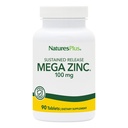 NaturesPlus Mega Cink 100 mg Tartós kiadás - 90 tabletta - vegetáriánus, glutén mentes - 90 adag