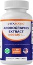 Vitamatic Andrographis kivonat 1000 mg Per Serving - 120 Veg kapszula - 20X kivonat, 100% vegetáriánus, all- természetes, glutén mentes, nem GMO