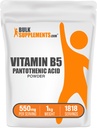 BulkSupplements.com B5-vitamin por - kalcium-pantotenát, B5 vitaminok - glutén mentes, 500 mg B5-vitamin Pantothenic Acid per Serving, 5 kg (11 kg) (5-ös csomag)