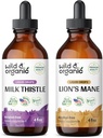 Wild & Organic Milk Thistle Tinkture 4 fl oz & Lion 's Mane Tinkture 4 fl oz