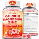 Kalcium Magnézium-cinkkiegészítés Gummeusok D3 K2 & B-vitamin Komplex nők részére 1000mg kalcium-citrát Magnézium Gummies Csont, Izom & Immuntámogatás, Cukor mentes, Vegan