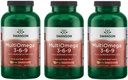 Swanson MultiOmega 3-6- 9 - Non-GMO Flax Oil, Borage Oil, & 'Fish Oil Capsules - Essential Fatty Acids Supporting Cardiovascularis Health' & 'Brain Health - (220 Softgels, 2400mg Serving) 3 palack