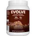 Evolve növényi alapú fehérje por, dupla csokoládé, 20g vegán fehérje, tejmentes, nincs mesterséges aroma, nem GMO, 3g Fiber, kizárólagos, 2 font (csomagolás május Vary)