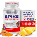 Spike Protein Detox kiegészítés - 3- in1 Ultimate Nattokinas 4000 FU, Bromelain 500mg, Curcumin 1000mg - Íztelen Spike Detox Cleanse - Wellness Formula for Immune & Spike Support - 60 kapszula