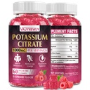 Kálium citrát gumik, magas káliumpótló (1000mg), Támogatja a láb és izom egészség, alkalmas felnőttek és gyerekek, Vegan, Non-GMO, 60- Count