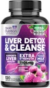 Gyengéd májtisztító detox & javítási képlet - Advanced májfenntartó kiegészítés Silymarin Milk Thistle, Gyermekláncfű gyökér, Articsóka kivonat, Turmeric, Kolin, & Beetroot - 120 Veggie kapszula