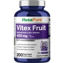 NusaPure Vitex Chasteberry Fruit 20: 1 kivonat, 450 mg egyenértékű 9000 mg Vegan Capsules - Non-GMO, Vegan Dietary Supplement