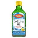Carlson - Cod máj olaj, 1100 mg Omega-3-as, folyékony halolaj kiegészítés, vadon fogott norvég sarkvidéki, fenntartható Sourced Nordic Liquid, Lemon, 250 ml